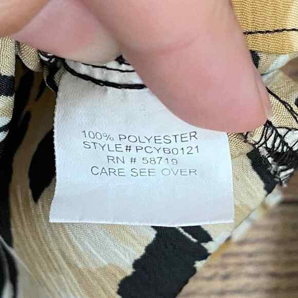 Vintage 90s Elementz Animal Print Button Up Top Collared Long Sleeve Women's PS - Picture 6 of 8